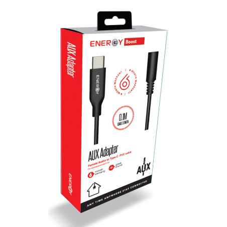 כבל Aux Female to Type-C 0.1M ,ENERGY