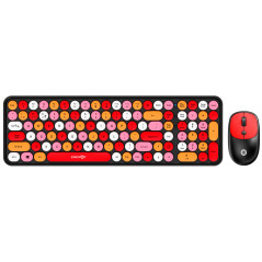 סט עכבר מקלדת אלחוטית צבעונית רטרו EG310 2.4G עכבר במשרד ביתי מקלדת + עכבר למחשב