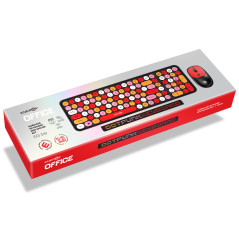 סט עכבר מקלדת אלחוטית צבעונית רטרו EG310 2.4G עכבר במשרד ביתי מקלדת + עכבר למחשב