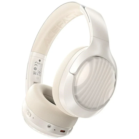 אוזניות קשת אלחוטיות עם מסנן רעשים ACEFAST H5 Wireless Headset ANC Beige