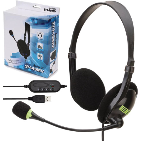 אוזניות קשת+מיקרופון בחיבור USB למחשב SAKAL