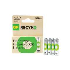 4 סוללות נטענות 1.2V 950mA AAA NiMH