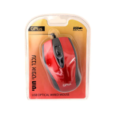 עכבר חוטי אופטי אדום מבריק