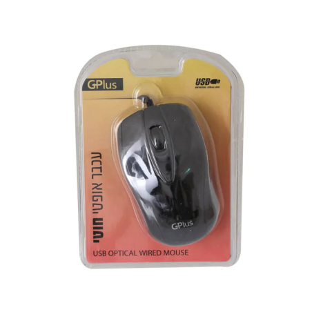 עכבר חוטי אופטי שחור מבריק