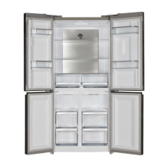 מקרר 4 דלתות מקפיא תחתון 436 ליטר- זכוכית שחורה