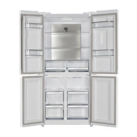 מקרר 4 דלתות מקפיא תחתון 436 ליטר- זכוכית לבנה