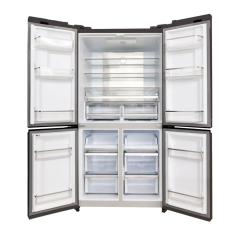מקרר 4 דלתות מקפיא תחתון 616 ליטר- זכוכית שחורה
