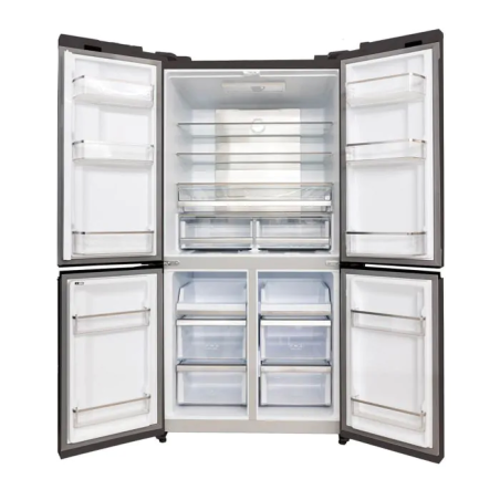 מקרר 4 דלתות מקפיא תחתון 616 ליטר- זכוכית שחורה