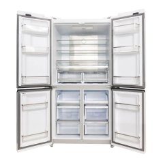 מקרר 4 דלתות מקפיא תחתון 616 ליטר- זכוכית לבנה