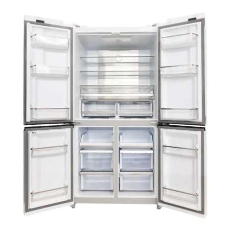 מקרר 4 דלתות מקפיא תחתון 616 ליטר- זכוכית לבנה