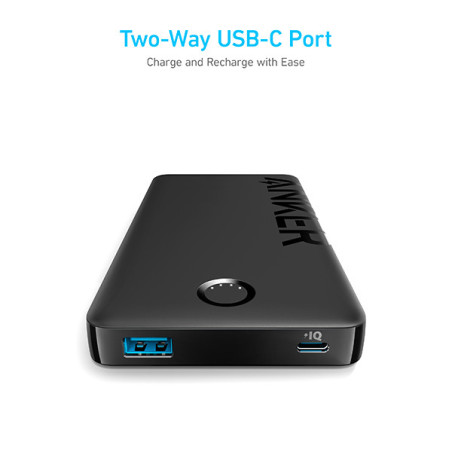 סוללת גיבוי Anker 323 Power Bank 10000mA בצבע שחור