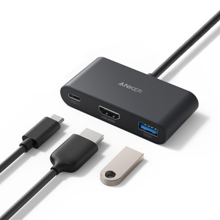 רכזת Anker PowerExpand 3-in-1 USB-C PD Hub Gray