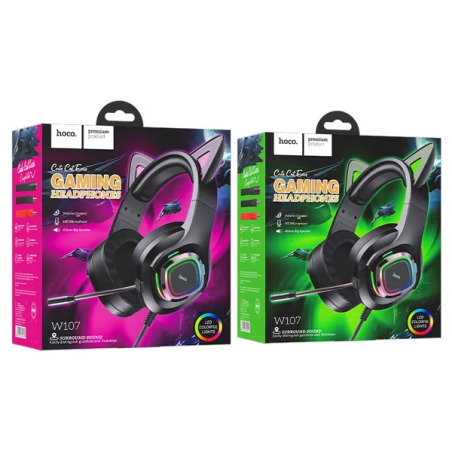 אוזניות  "W107 Cute cat HOCO" גיימינג