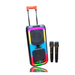 WEWE Trolley Bass Speaker + 2 Wireless Microphones בידורית עם זוג מיקרופונים אלחוטיים