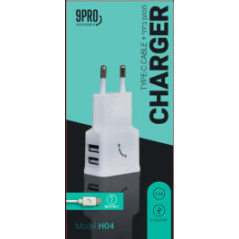 9PRO 2.4A USB To Type C מטען ביתי ראש+כבל