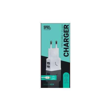 9PRO 2.4A USB To Type C מטען ביתי ראש+כבל