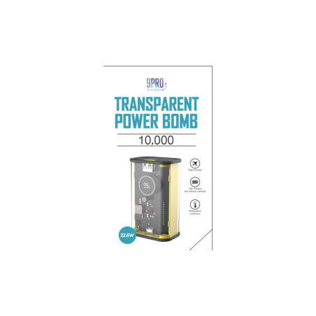 9PRO Transparent Power Bank 10,000MaH מטען נייד